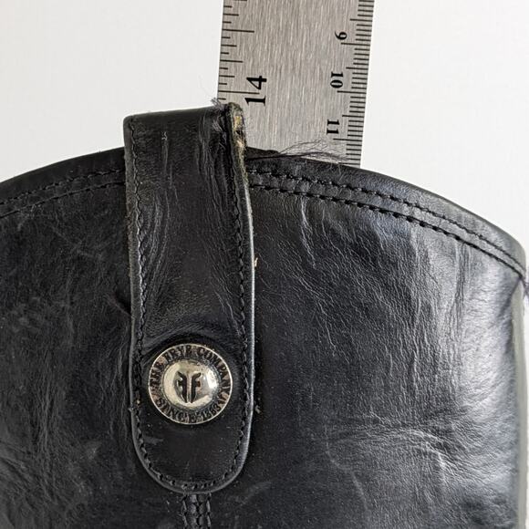 Frye Melissa Button Boots 7.5 Black Leather Tall Riding Knee High Equestrian - Picture 16 of 16